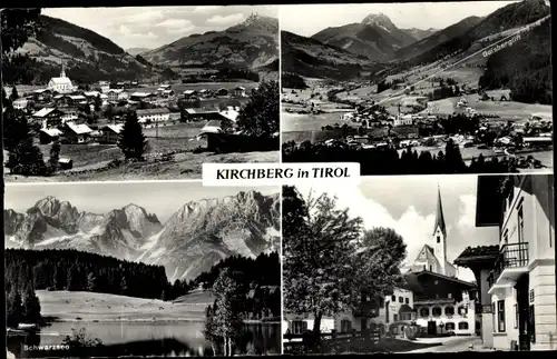 Ak Kirchberg in Tirol, Gesamtansicht, Kirche, Schwarzsee