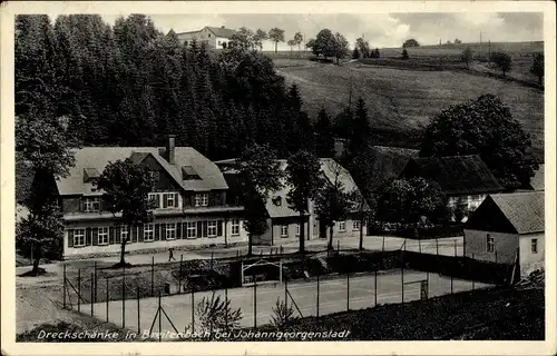 Ak Potůčky Breitenbach Reg. Karlsbad, Dreckschänke, Tennisplatz