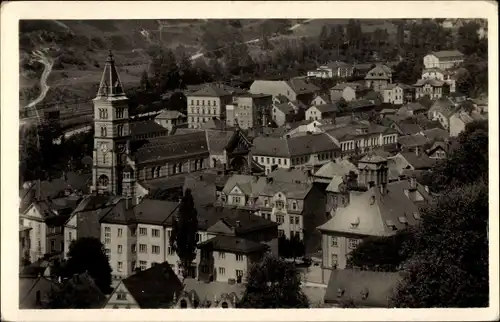 Ak Kraslice Graslitz Reg. Karlsbad, Luftbild vom Ort