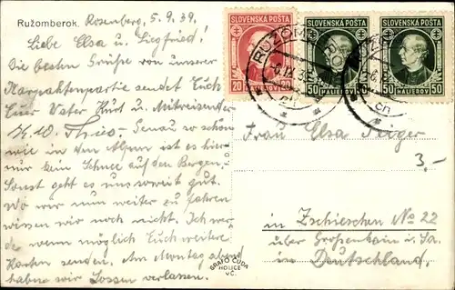 Ak Ružomberok Rózsahegy Rosenberg Slowakei, Gesamtansicht