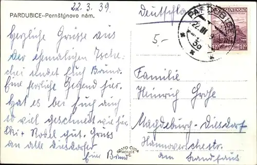 Ak Pardubice Pardubitz Stadt, Pernstynovo namesti, Radnice