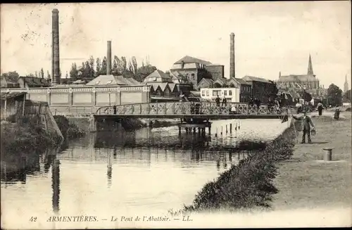 Ak Armentières Nord, Schlachthofbrücke