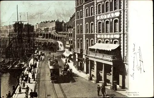 Ak Ramsgate Kent England, The Quay, Royal Hotel