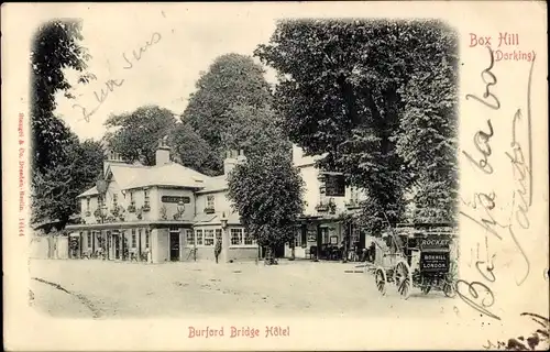 Ak Box Hill Dorking Surrey England, Burford Bridge Hotel