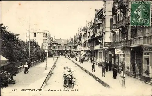 Ak Berck Plage Pas de Calais, Avenue de la Gare