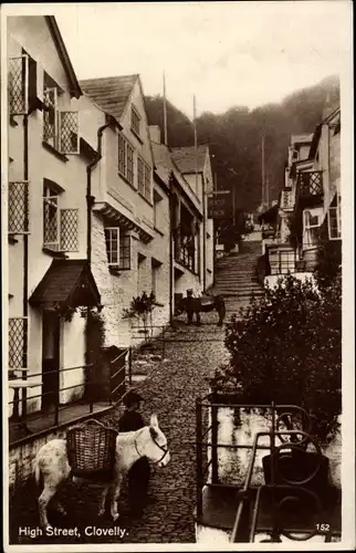 Ak Clovelly Devon England, High Street