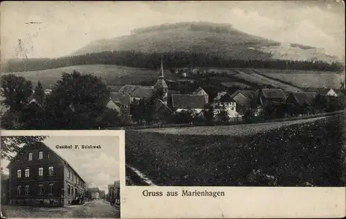 Ak Marienhagen Duingen in Niedersachsen, Gasthof, Blick auf den Ort