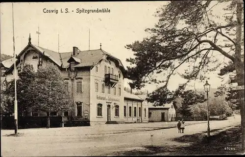 Ak Coswig in Sachsen, Spitzgrundmühle