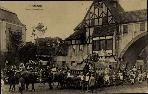 Ak Hamburg, 16. Deutsches Bundesschießen 1909, Festzug, Hammaburg