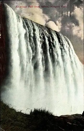 Ak Niagara New York USA, Niagara Falls, American Fall from below