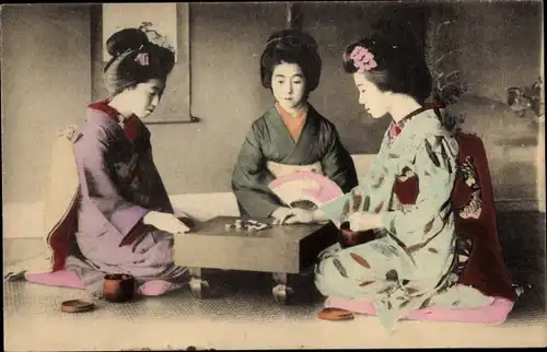 Ak Japan, Japanerinnen in Kimonos