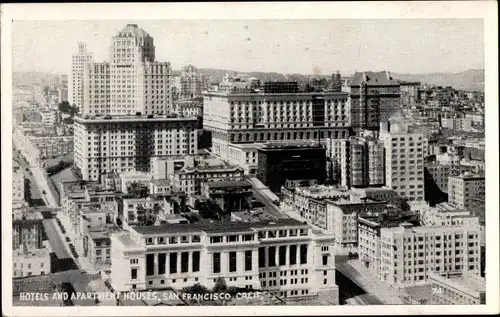 Ak San Francisco Kalifornien USA, Hotels and Apartment Houses
