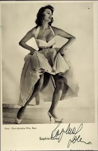 Ak Schauspielerin Sophia Loren, Portrait, Autogramm