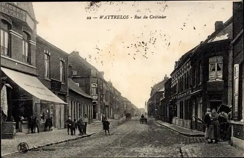Ak Wattrelos Nord, Rue de Cretinier