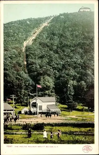 Ak Beacon New York USA, die Incline Railway, Mount Beacon