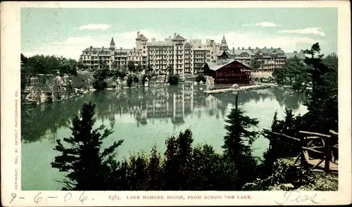 Ak New York USA, Lake Mohonk House von der anderen Seite des Sees