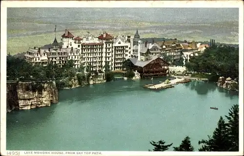 Ak New York USA, Lake Mohonk House vom Sky Top Path