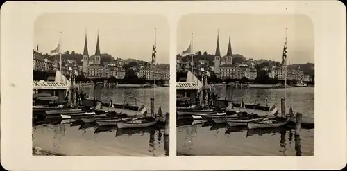 Stereo Foto Luzern Stadt Schweiz, National Quay