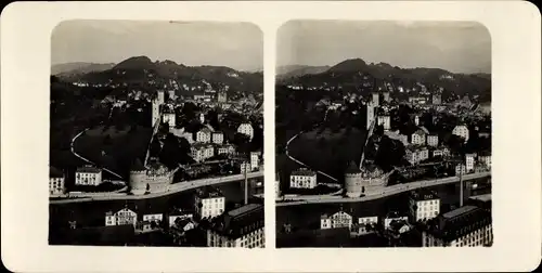 Stereo Foto Luzern Stadt Schweiz, Totalansicht von Gütsch