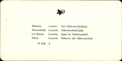 Stereo Foto Luzern Stadt Schweiz, Schweizerhof-Quai