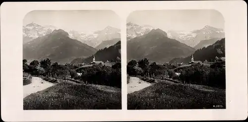 Stereo Foto Lenk Kt. Bern Schweiz, Panorama, Gebirge