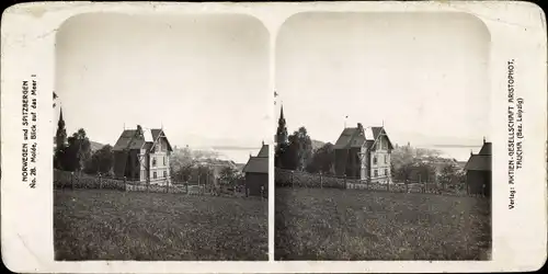 Stereo Foto Molde Norwegen, Teilansicht, Blick zum Meer