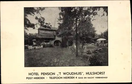 Ak Hoophuizen Hulshorst Gelderland, Hotel Pension 't Woudhuis