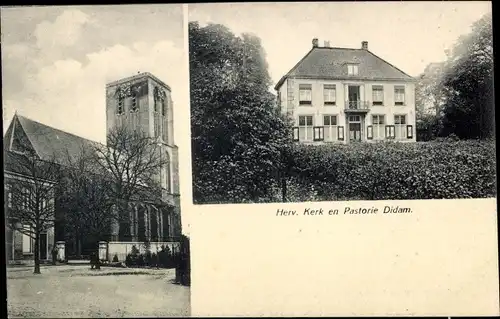 Ak Didam Montferland Gelderland Niederlande, Herv. Kirche und Pfarrhaus