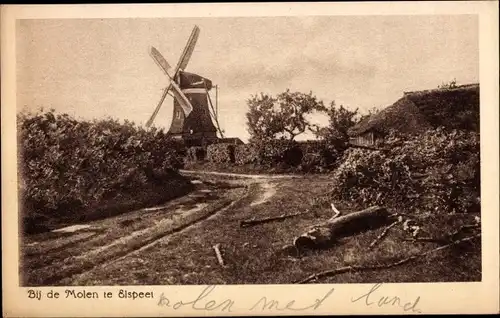 Ak Elspeet Gelderland, Windmühle