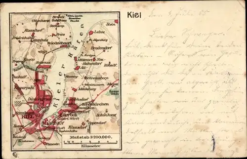 Landkarten Ak Kiel, Kieler Hafen, Kaiserliche Marine