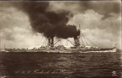 Ak Deutsches Kriegsschiff, SMS Friedrich der Große, Schlachtkreuzer, Kaiserliche Marine