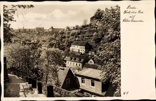 Ak Posta Pirna in Sachsen, Teilansicht, Schloss