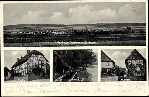 Ak Geismar Göttingen in Niedersachsen, Stadtgut, Tränke, Dorfgasse, Totalansicht