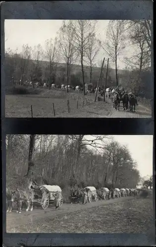 Foto Ak Russland, Kolonne auf dem Marsch 1918, I WK