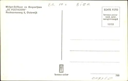 Ak Oisterwijk Nordbrabant Niederlande, Midget-Golfbaan, Bospaviljoen "De Posthoorn"