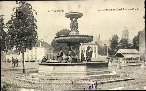 Ak Oudenaarde Audenarde Ostflandern, La Fontaine au Quai Louise-Marie