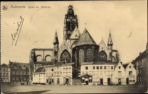 Ak Oudenaarde Audenarde Ostflandern, Kirche St. Walburge