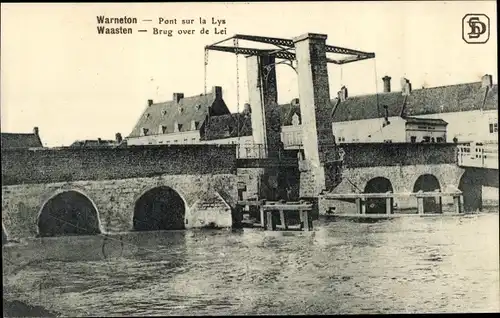 Ak Warneton Wallonien Hennegau, Lys, Brücke