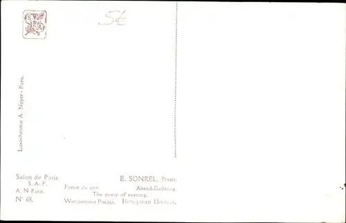 Künstler Ak Sonrel, Abend-Dichtung, junge Frauen