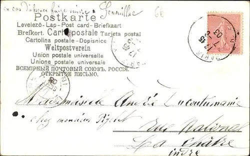 Präge Litho Frau in historischem Kleid