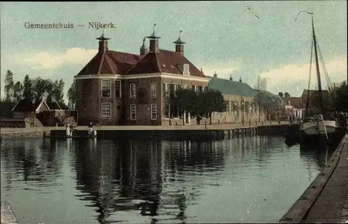 Ak Nijkerk Gelderland, Gemeentehuis