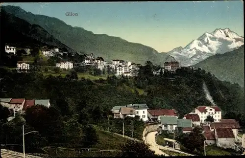 Ak Glion Montreux Kanton Waadt, Teilansicht