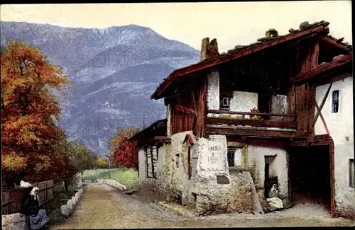 Ak Südtirol, Straßenpartie, Wohnhaus, Photochromie