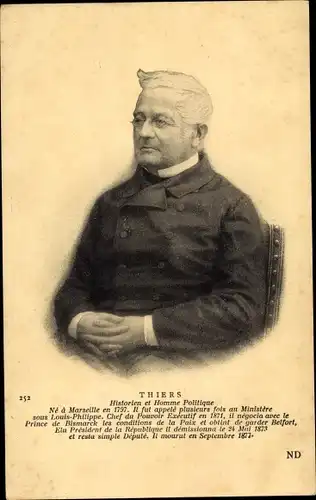 Ak Adolphe Thiers, Historiker und Politiker