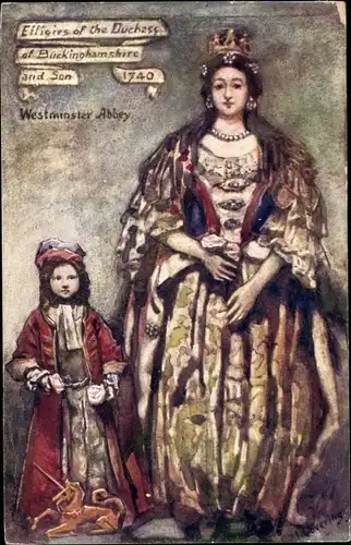 Künstler Ak Duchess of Birminghamshire and Son, Westminster Abbey