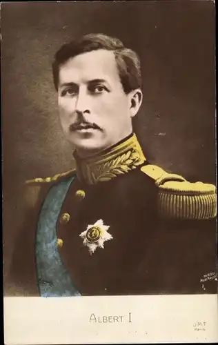 Ak König Albert I. von Belgien, Portrait in Uniform