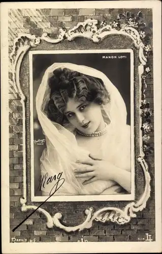 Passepartout Ak Schauspielerin Manon Loti, Portrait, Reutlinger