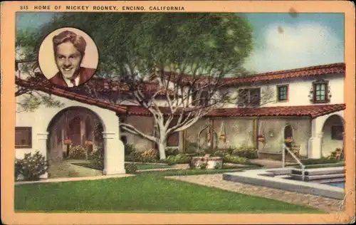 Ak Schauspieler Mickey Rooney, Home Encino California