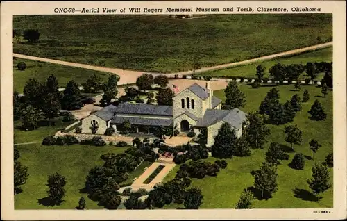 Ak Claremore Oklahoma USA, View of Will Rogers Memorial Museum and Tomb