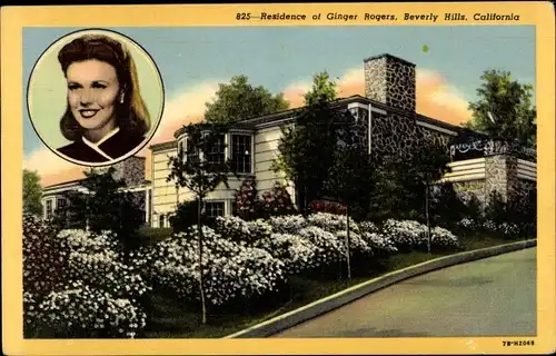 Ak Beverly Hills Kalifornien USA, Home of Ginger Rogers, Schauspielerin